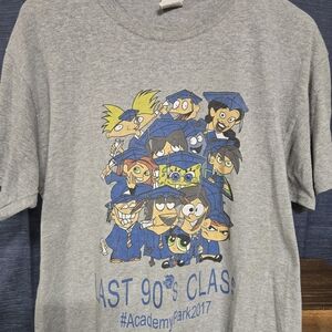 Kids Gray Graphic Tee with Cartoon Design